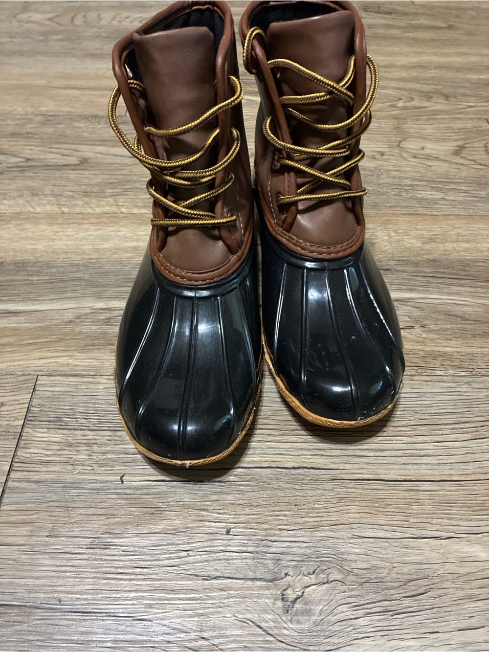 Women’s Brown and Black Waterproof Duck Boots